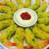 tôm chiên xù đóng khay sẵn